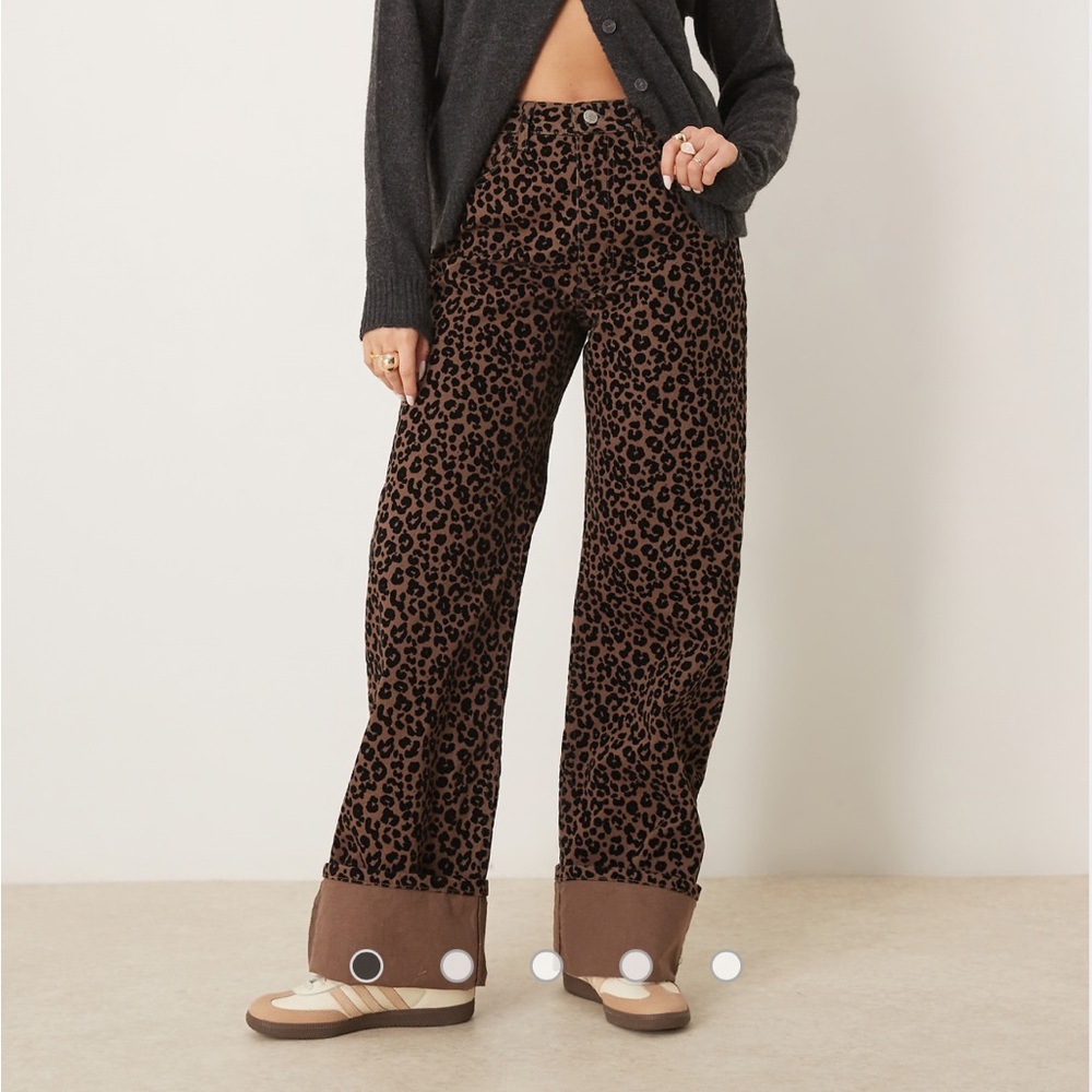 ASOS Leopard Print Brown Dad Jeans